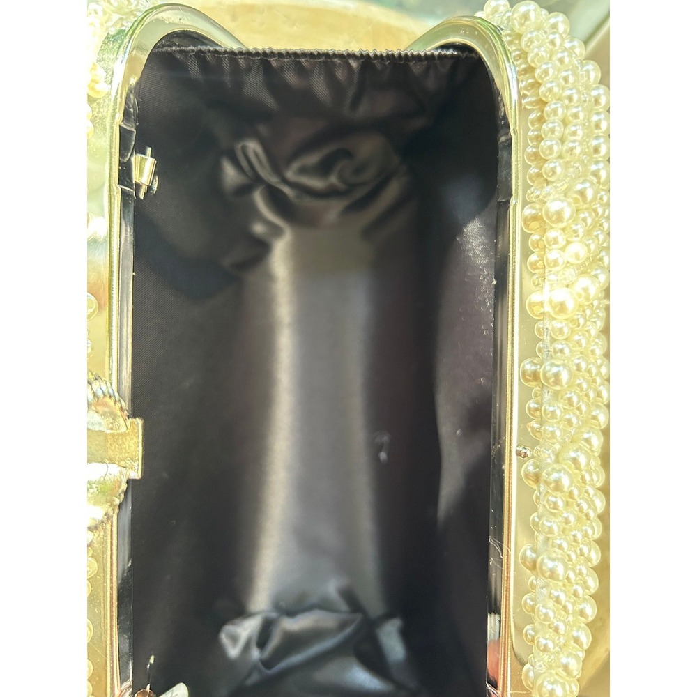 Midnight Champagne Pearl Clutch | Ivory Pearl Bridal Clutch - Picture 4 of 6